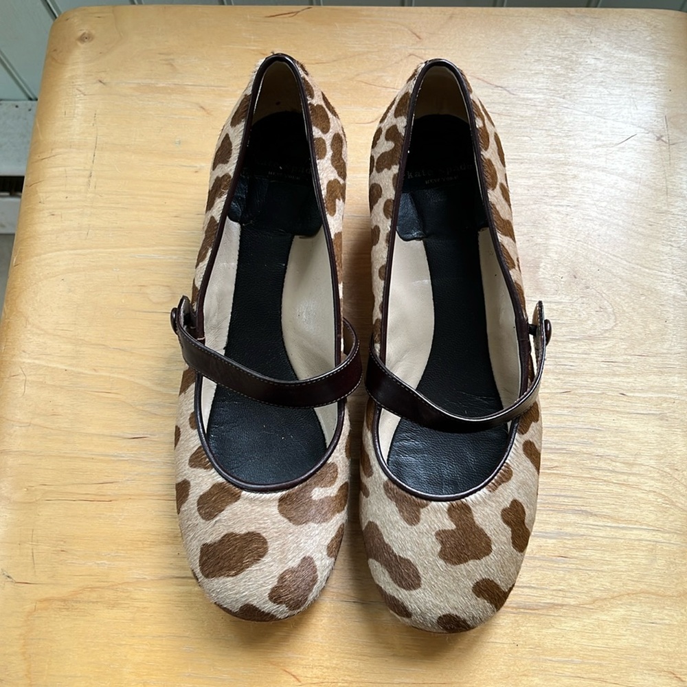 Kate Spade, calf hair round toe Mary Jane with kitten heel, 36